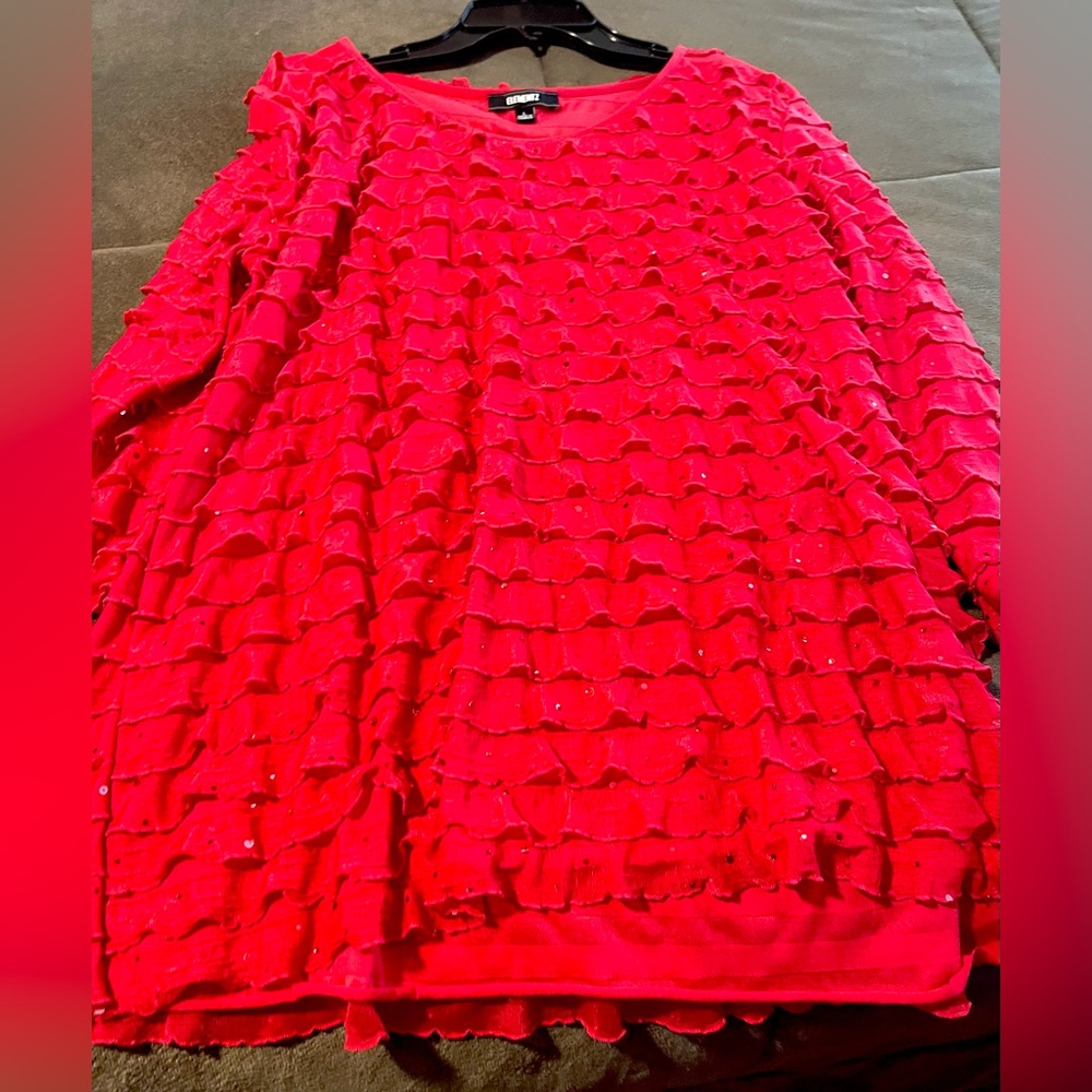Red Ruffled Top - Picture 3 of 4
